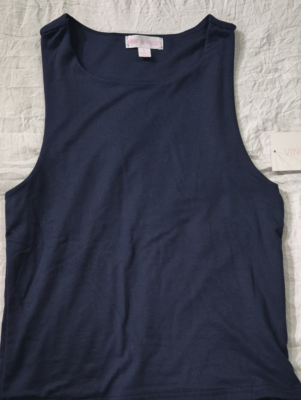 Vine & Valley Navy Sleeveless Kids Crew Tank